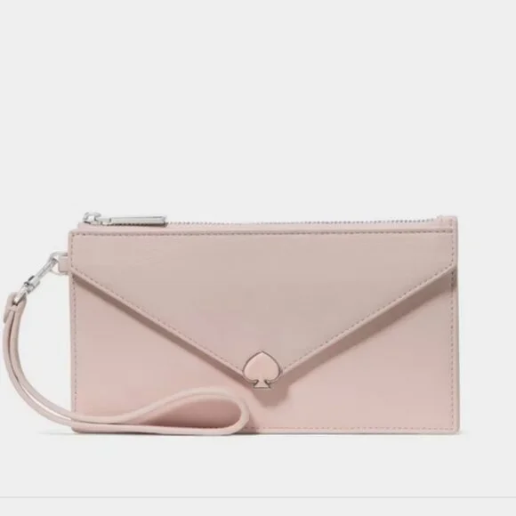 Kate Spade Yours Truly Envelope Wristlet Clutch Heart Wallet - Powdered Sugar - Picture 5 of 8